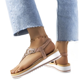 Vaaleanpunaiset Ahola alustasandaalit vaaleanpunainen