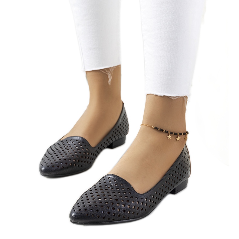 Black Jarrett harjakattoiset balerinat musta