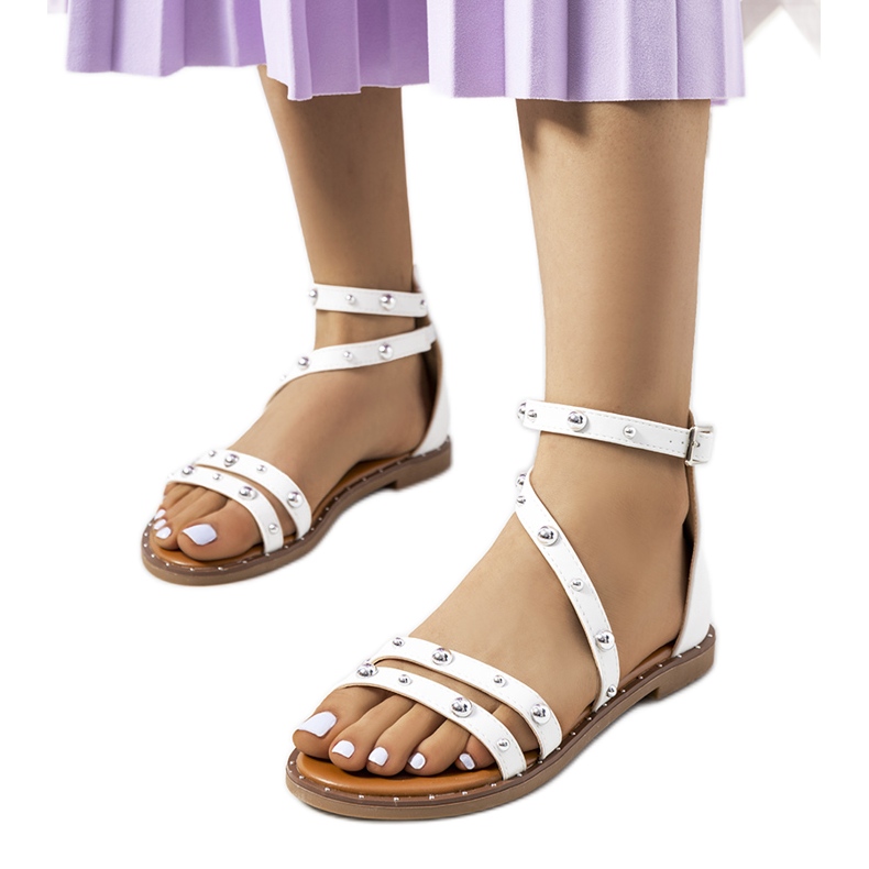Krolt valkoiset nastalliset sandaalit valkoinen