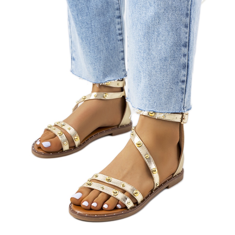 Krolt kullanväriset sandaalit kultainen