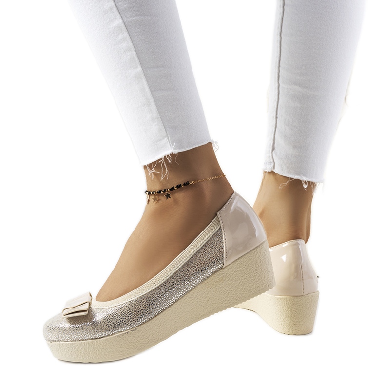 Golden Corker -kiilapumput beige kultainen