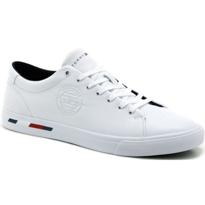 Kengät Tommy Hilfiger Corporate Logo Nahka Vulc M FM0FM04076 valkoinen