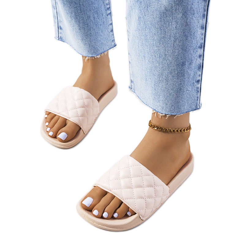 Katen vaaleanpunaiset tikatut tossut vaaleanpunainen