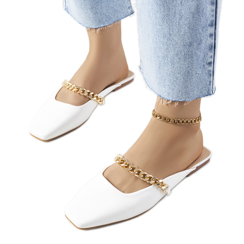 Barasin valkoiset tyylikkäät tossut valkoinen