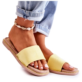 FJ1 Naisten mokkanahkaiset tossut auringonlaskun keltainen FJ1 Naisten mokkanahkaiset tossut auringonlaskun keltainen