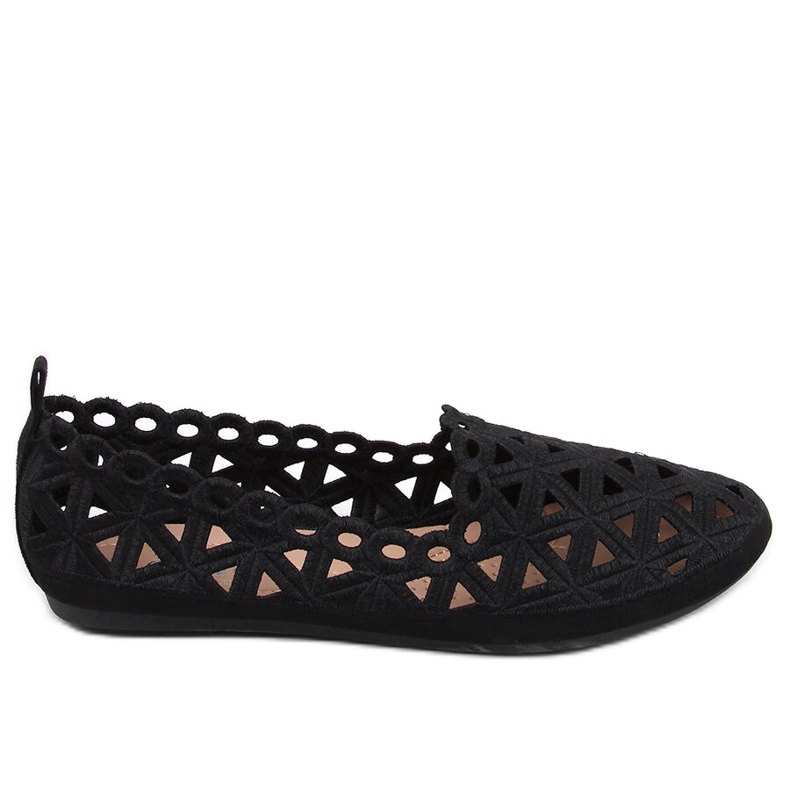 Kida Black harjakattoiset ballerinat musta