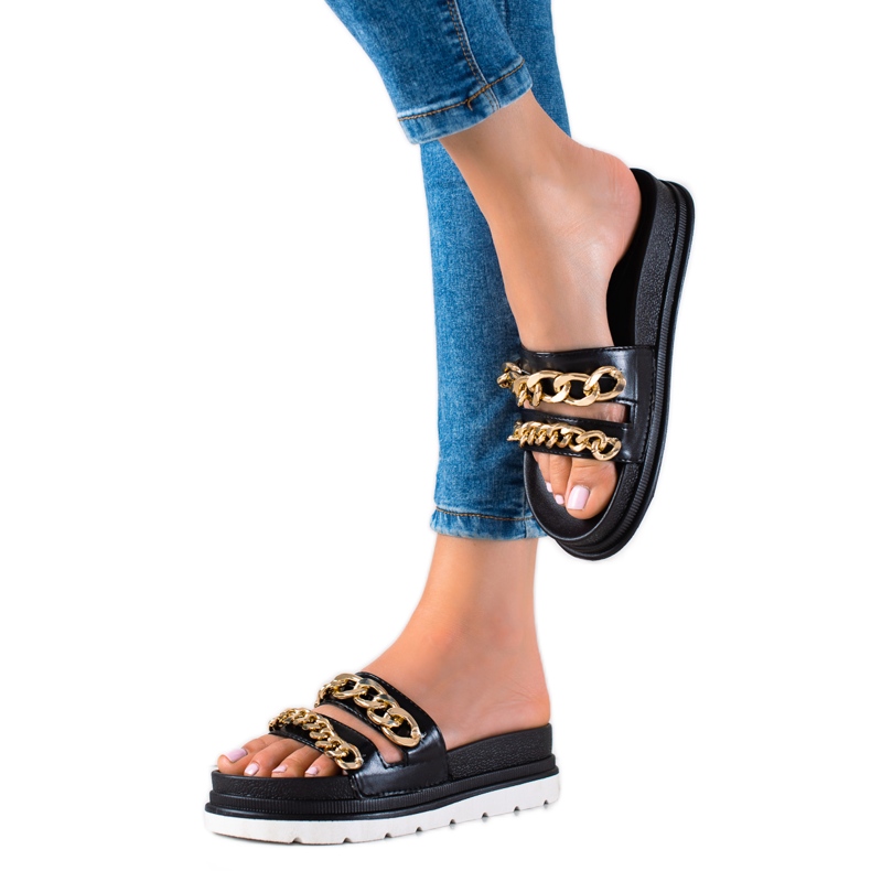 WELLSPRING Muoti tossut ketjuilla musta