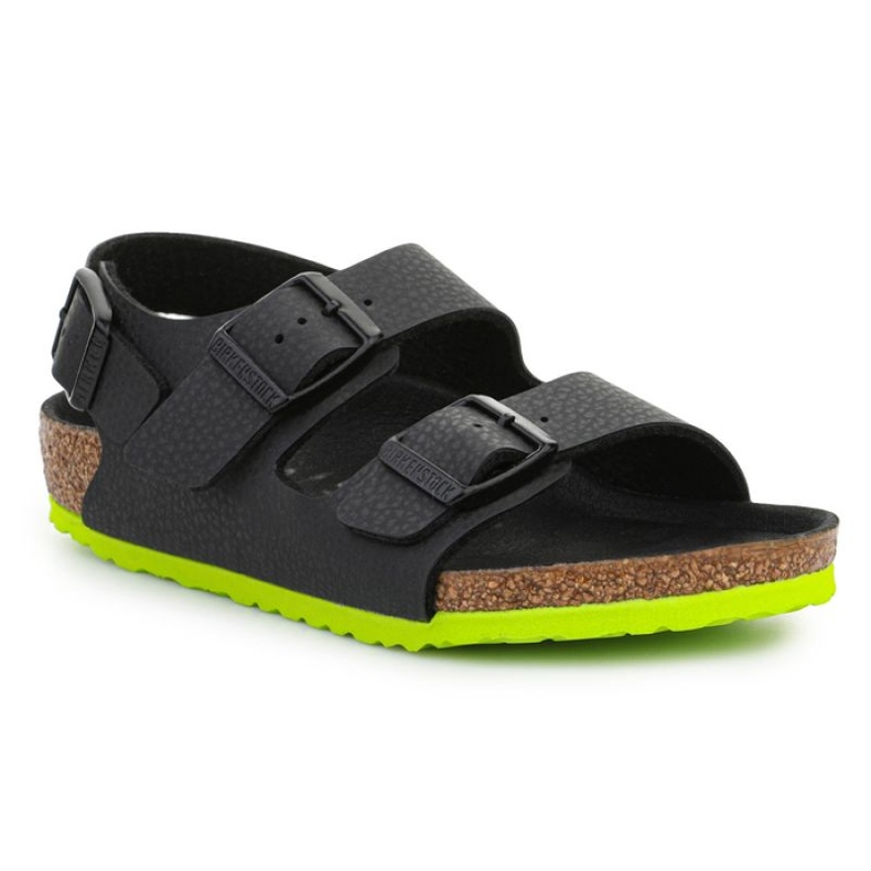 Sandaalit Birkenstock Milano Kinder 1022129 Desert Soil Black Lime musta