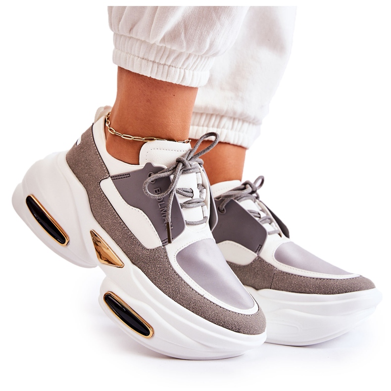 PS1 Naisten urheilulenkkarit valko-harmaa New Horizon valkoinen