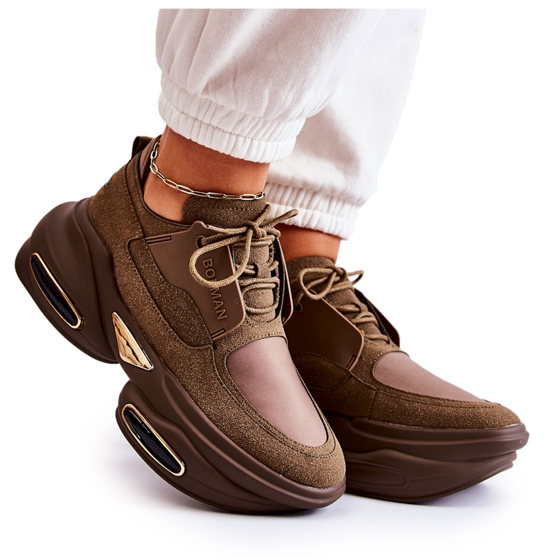 PS1 Naisten urheilulenkkarit Khaki New Horizon -kengät ruskea