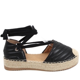 Freesia Black nilkkasidottu espadrillit musta
