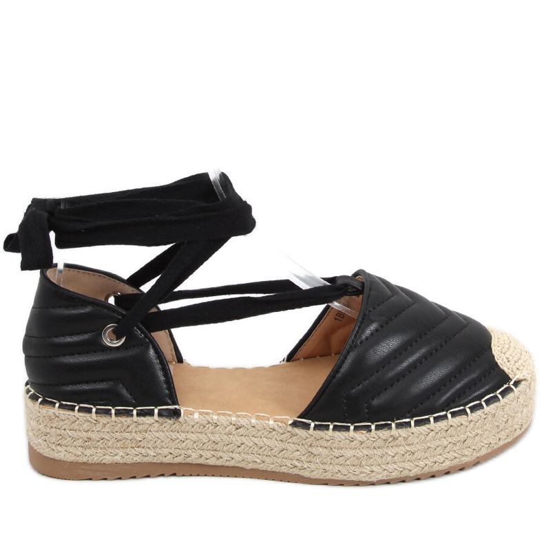 Freesia Black nilkkasidottu espadrillit musta