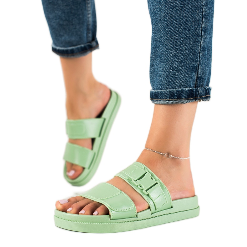 SHELOVET Vihreät tossut soljella