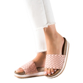 SHELOVET Punotut tossut alustalla vaaleanpunainen