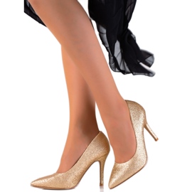 Small Swan Kiiltävät kultaiset pinssit kultainen