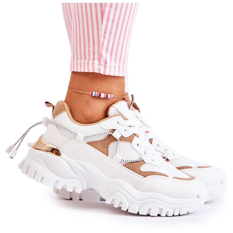 PM2 Muodikkaat tekstiiliurheilukengät beige ja valkoinen Amariso