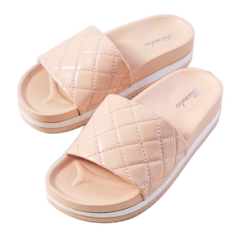 Hassell pinkit tikatut tossut vaaleanpunainen