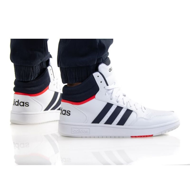 Adidas Hoops 3.0 Mid M GY5543 kengät valkoinen laivastonsininen