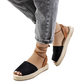 Mustat Chinner sidotut espadrillit ruskea