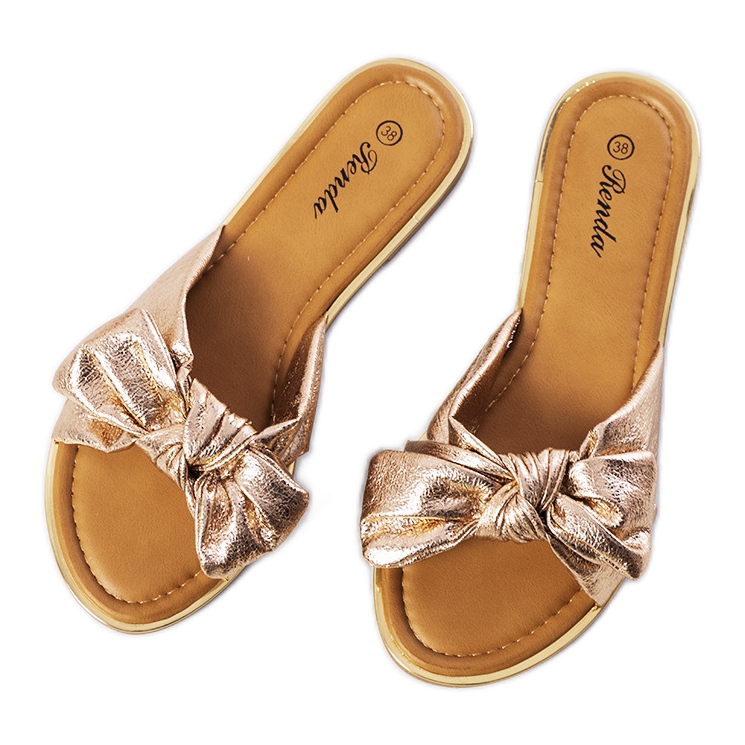 Kultaiset tossut Yoho-rusetilla vaaleanpunainen kultainen