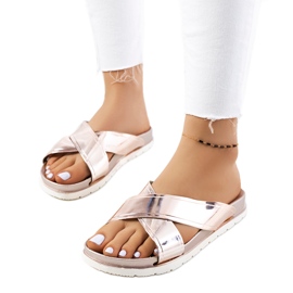 Naisten kullanväriset Nicolay-tossut vaaleanpunainen kultainen