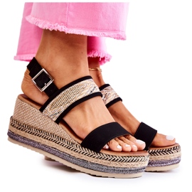 FE1 Musta mokkanahka kiila sandaalit Annabel beige