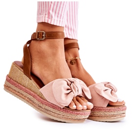 FE1 Suede Wedge Sandaalit Pink Natina ruskea vaaleanpunainen