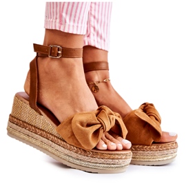 FE1 Suede Wedge Sandaalit Camel Natina ruskea FE1 Suede Wedge Sandaalit Camel Natina ruskea