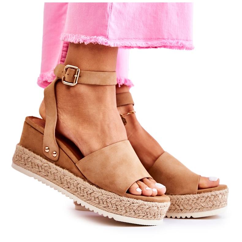 FE1 Suede Camel sandaalit Lisbon beige