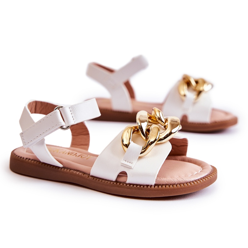 FR1 Lasten sandaalit, joissa valkoinen Layra Velcro ['valkoinen']