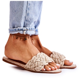 PS1 Naisten beige-punotut tossut Maraya