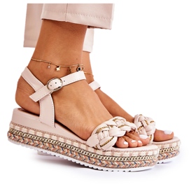 PS1 Naisten Wedge Sandaalit Beige Chaves kultainen