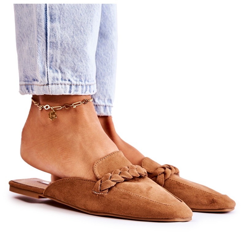 FB1 Naisten tossut Suede Beige Olena ruskea