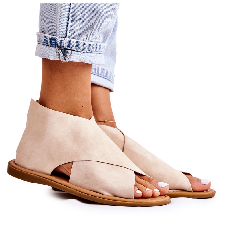 S.Barski Naisten nahkasandaalit beige Catalise