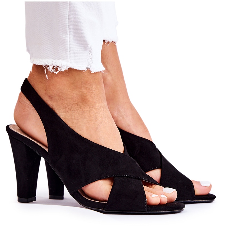 S.Barski Muodikkaat mustat Therala mokkanahkasandaalit