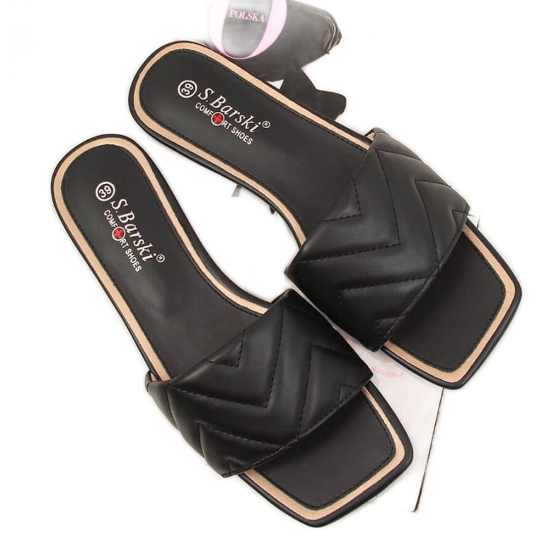 Tikatut tossut S. Barski W OLI103A musta