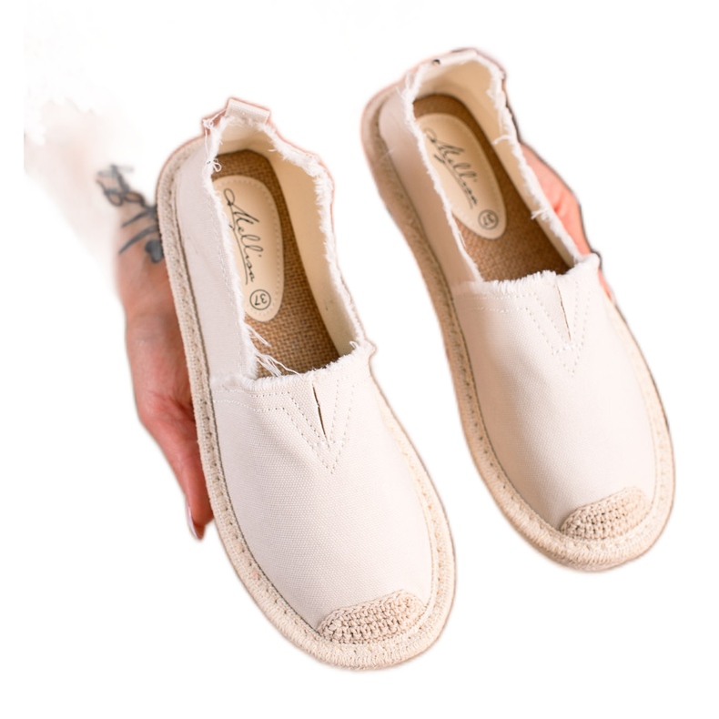 SHELOVET Naisten kevyet espadrillit beige
