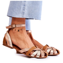 Naisten nahkasandaalit Maciejka 01924-32 Kullanruskea