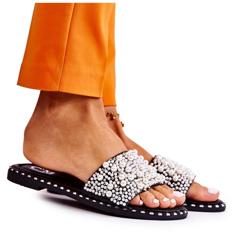 PG2 Naisten tossut helmillä Black Vamero musta