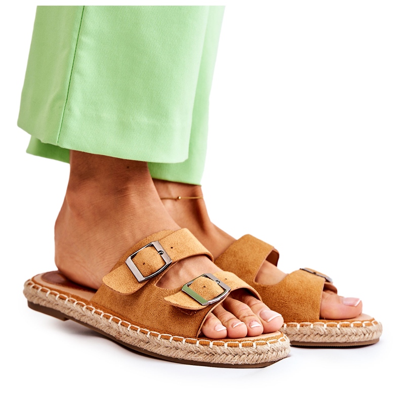 PG1 Klassiset mokkanahkaiset naisten tossut Camel Casilda ruskea