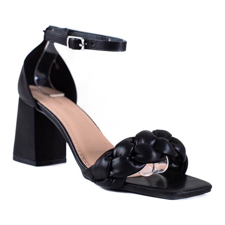 SHELOVET Punotut naisten sandaalit musta