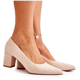 PS1 Klassiset mokkanahkapumput baarissa Beige Lency