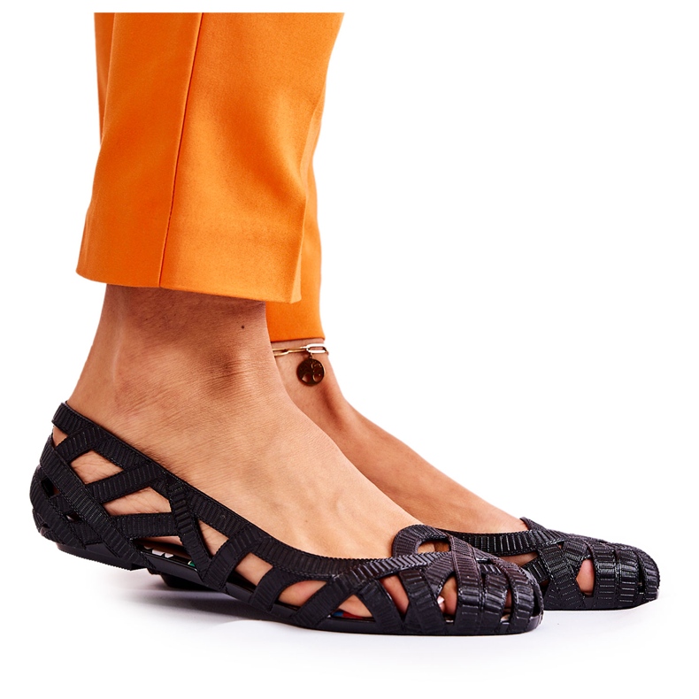 PH1 Naisten mustat kumiballerinat Indila