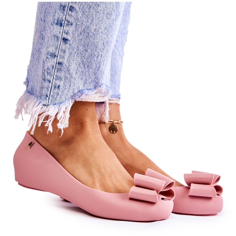 PH1 Naisten kumiballerinat, joissa on rusetti vaaleanpunainen kukka