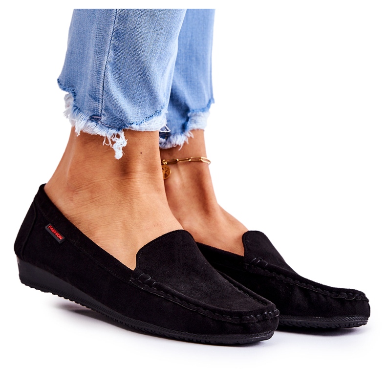 PH1 Naisten mokkanahka, musta Wedge Loafers La Cava