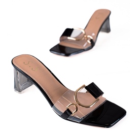 SHELOVET Pylväässä läpinäkyvät läpät musta