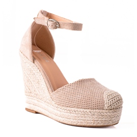 SHELOVET Espadrilles On Wedge Sandaalit beige