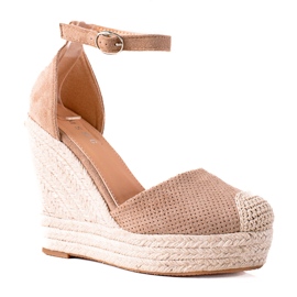 SHELOVET Espadrilles On Wedge Sandaalit beige