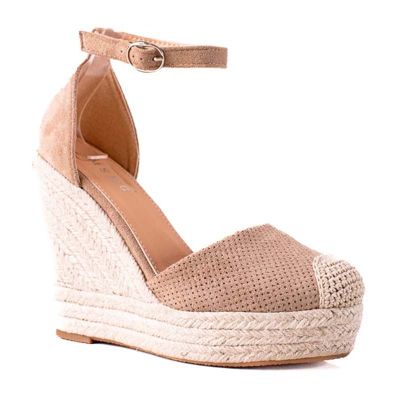 SHELOVET Espadrilles On Wedge Sandaalit beige