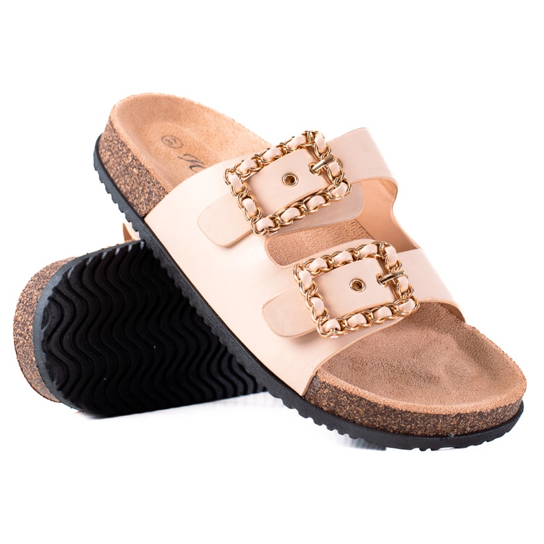 SHELOVET Tossut koristeellisilla soljeilla beige